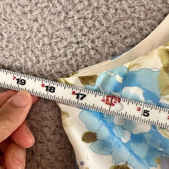 Jonathan Martin Studio Dress Womens 10 Slip MIdi Flowy Floral Watercolor Chiffon - Picture 15 of 16